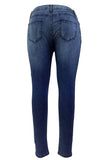 Dark Sandblast Wash Denim Destroyed Skinny Jeans