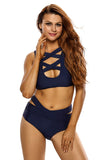 Brazil Royal Blue Multiway Strap High Waist Bikini