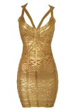 Gold Worshiper Bandage Dress