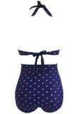 Polka Dot Print Retro High Waist 2 Pieces Swimsuit