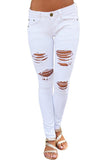 White Distressed Jeans for Women