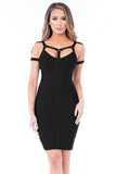 Black Strappy Bandage Dress