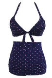 Polka Dot Print Retro High Waist 2 Pieces Swimsuit