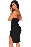 Black Slit Thigh Bandage Dress