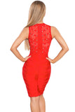 Red Studded Bandage Dress