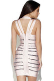 Crystals Embellished Light Pink Bandage Dress