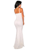 Off White Mermaid Lace Maxi Evening Gown