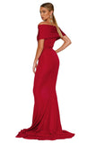 Red Off-shoulder Mermaid Wedding Party Gown