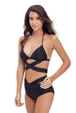 Black Sexy Cut Out 2pcs Swimwear