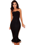 Strapless Black Fishtail Party Bandage Dresses