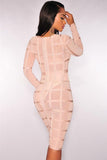 Nude Bandage Caged Panty Lined Dress