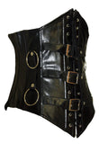 Gothic Black Leather Underbust Corset