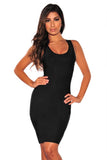 Black Bandage Gold Draped Chains Dress