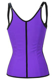 Purple Steel Boned Latex Waist Trainer Vest