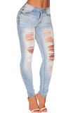 Light Denim Ripped Skinny Jeans