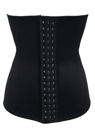 Black 4 Steel Bone Support Trilayer Rubber Waist Cincher