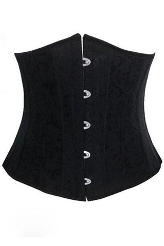 Black Jacquard Underbust Corset with 24 Steel Bones