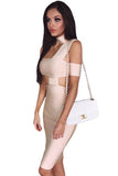 Apricot Sexy Choker Neck Cut out Bandage Party Dress