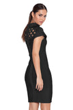 Black Lattice Bandage Dress