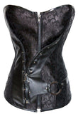 Black Steel Bone Brocade Steampunk Corset Set