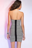 Cocktail Party Jacquard Strapless Sheath Bandage Dress