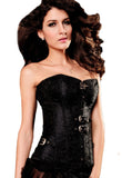 Luxurious Pteris Jacquard Corset Black