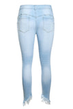 Light Blue Whiskered Destroy Stylish Skinny Jeans