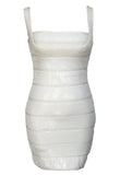 White Twinkling Sequin Bandage Dress