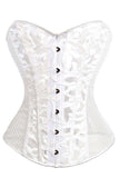 12 Steel Bones Vintage White Mesh Overbust Corset with Tong