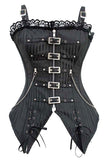 Black Striped Gothic Punk Overbust Corset