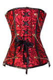 Festive Red Jacquard Corset