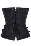 Black Gothic Sweetheart Leather Corset with Thong