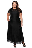 Black Plus Size Lace Party Gown