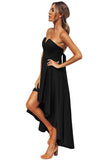 Black V Cut Strapless Party Cocktail Dress