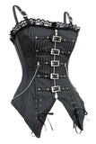 Black Striped Gothic Punk Overbust Corset