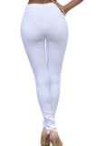 White Denim Destroyed High-waist Skinny Jeans