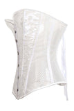 12 Steel Bones Vintage White Mesh Overbust Corset with Tong