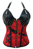 Red 14 Steel Bone Steampunk Leather Corset with Thong