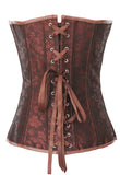 Brown Steampunk Floral Jacquard Corset