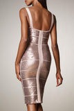 Apricot Twinkling Sequin Bandage Dress