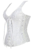 Elegant White Brocade Bridal Corset