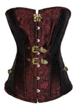 Red Brocade Vintage Corset with Thong