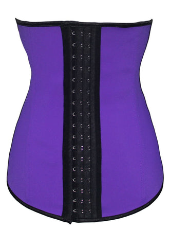 Purple 4 Steel Bone Support Trilayer Rubber Waist Cincher