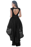 Black Sweetheart Cutout Back Lace Hi-low Dress